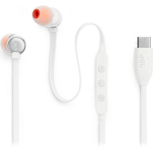 JBL EARPHONES TUNE T310 HIRES AUDIO & PURE BASS USB-C WHITE