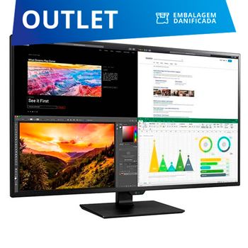 LG MONITOR IPS 43" UHD 4K HDMI DP USB-C COLUNAS 43UN700P-B OUTLET EMB.DANIFICADA