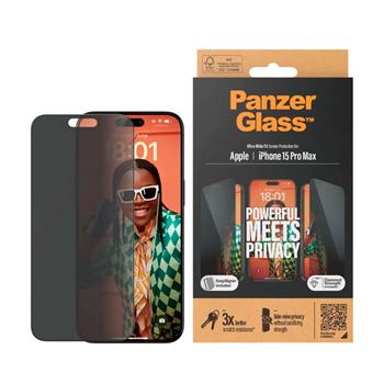 PANZERGLASS APPLE IPHONE 15 PRO MAX 6.7" ULTRA WIDE FIT WITH APPLICATOR PRIVACY