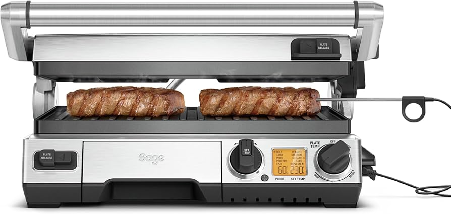 Sage The Smart Grill Pro — Grelhador Elétrico Aço Inoxidável Escovado