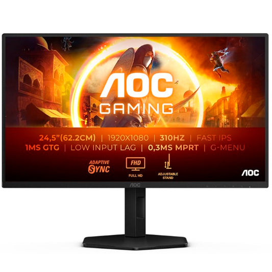 AOC MONITOR IPS 25" (24.5) FHD 0.3MS 310HZ HDMI DP USB HAS PIVOT 25G4SXU