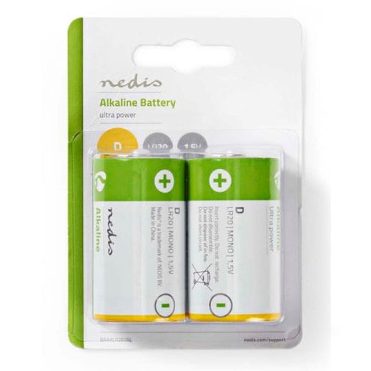 Nedis Pilhas Alcalinas D Blister 2 Unidades 1.5V