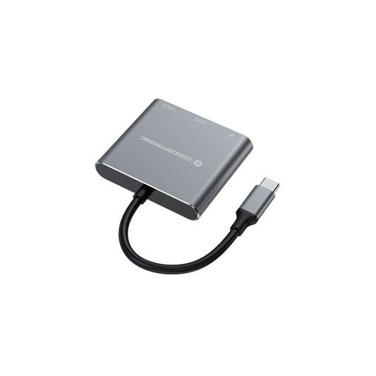 Conceptronic DONN18G – Hub USB-C 4K | 100W | Cinzento