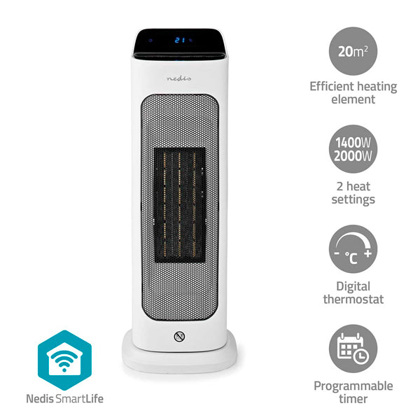 Nedis SmartLife Aquecedor Cerâmico com Ventilador WiFi