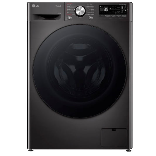 LG MAQUINA LAVAR ROUPA 11KG 1400RPM PRETA F4WR7511SGB - LG