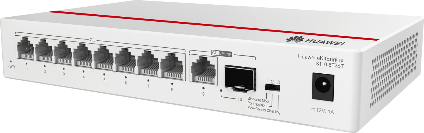 Huawei S110-8T2ST — Switch Gigabit 8 Portas + 1 SFP GE Desktop Fanless